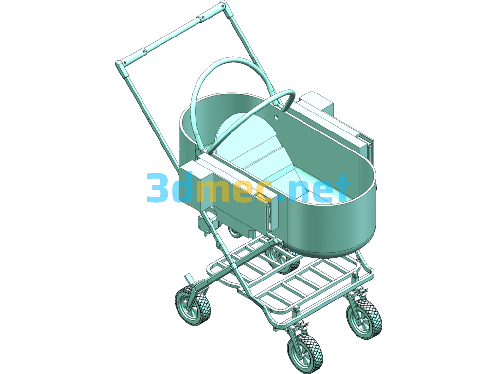 Electric Baby Stroller Model - 3D Model SolidWorks Free Download