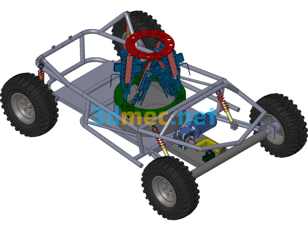 Six-Degree-Of-Freedom Platform Vehicle - 3D Model SolidWorks Free Download