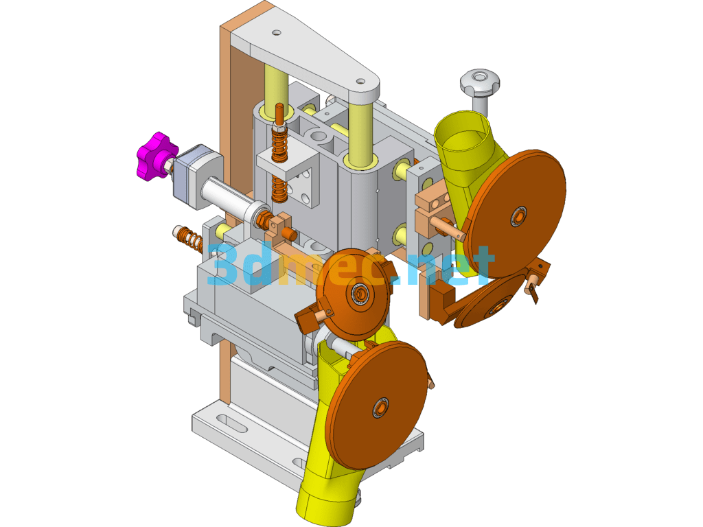 Automatic Edge Banding Machine Rubber Pressing Device - 3D Model SolidWorks Free Download