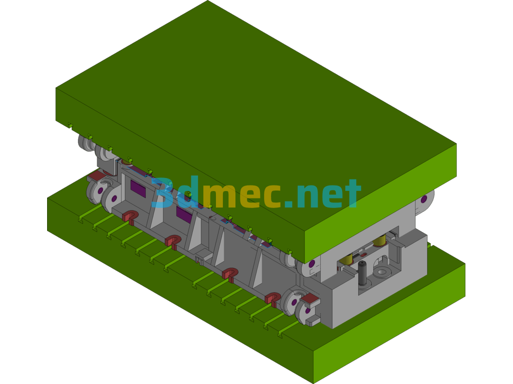 Automobile Subframe Sheet Metal Forming Die - 3D Model Exported Free Download