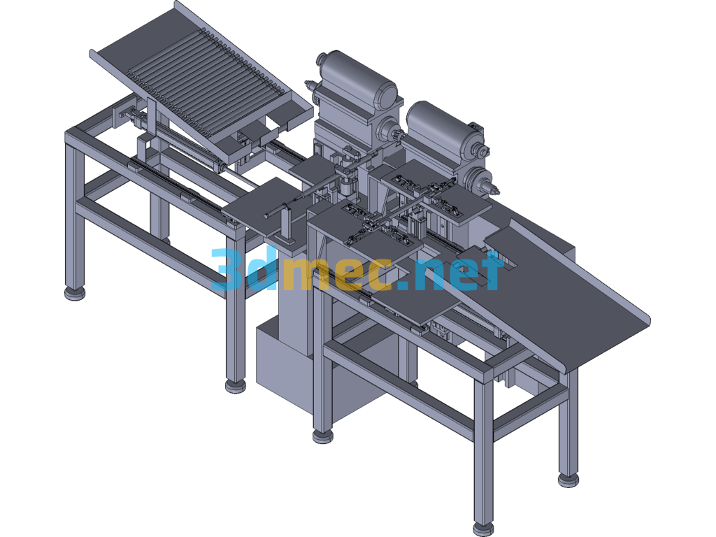 Automatic Loading And Unloading Equipment For Parts Processing - 3D Model Exported Free Download