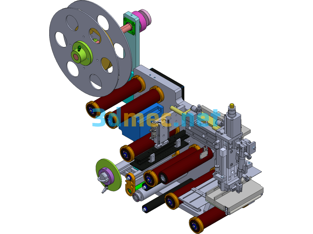 Automatic Labeling Machine Material Roll Feeding And Discharging Machine - 3D Model SolidWorks Free Download