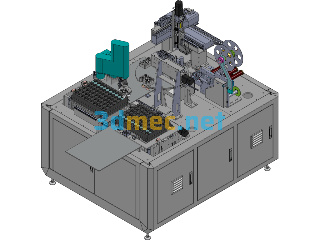 Fully Automatic Feeding, Film Laminating And Assembly Machine - 3D Model SolidWorks Free Download