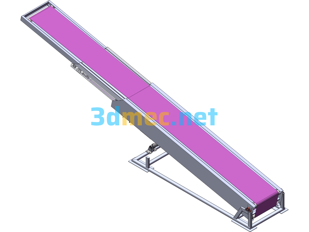 Three-Section Telescopic Conveyor - 3D Model SolidWorks Free Download