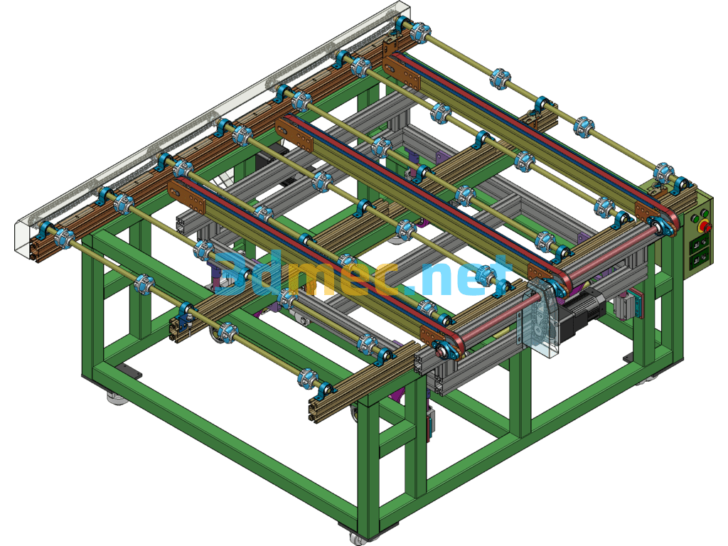 Lifting And Reversing Conveyor Line - 3D Model SolidWorks Free Download