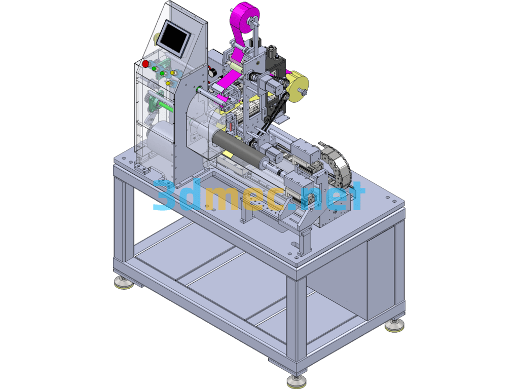 Developing Roller Polishing Machine (OPC Photosensitive Drum Surface Polishing) - 3D Model SolidWorks Free Download