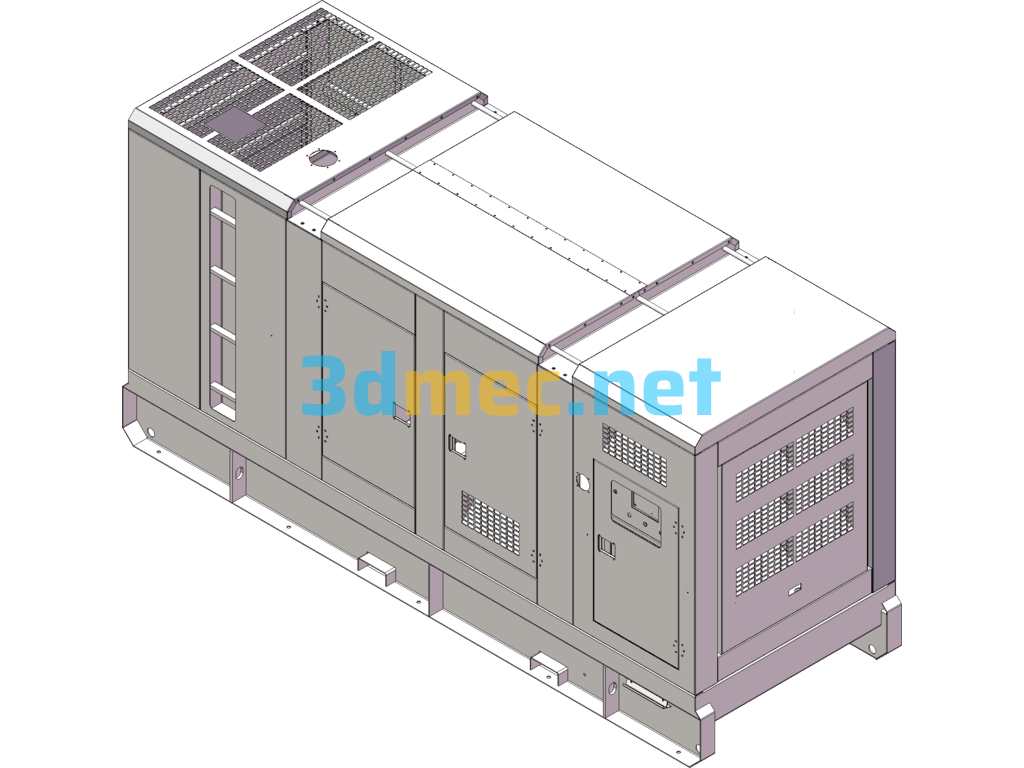 6LTAA9.5-G1+HCI444D Atlas Diesel Generator Set+Sheet Metal Expansion Diagram - 3D Model SolidWorks Free Download