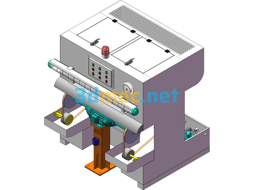 Integrated Dust Removal Belt Polishing Machine - 3D Model SolidWorks Free Download