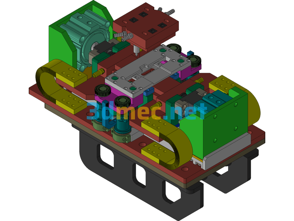 Clamping Mechanism, Level Adjustment Mechanism - 3D Model Exported Free Download