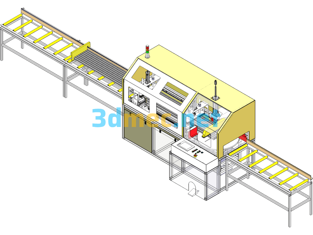 Fully Automatic Aluminum Profile Cutting Machine Straight Cutting And Bevel Cutting Machine - 3D Model SolidWorks Free Download