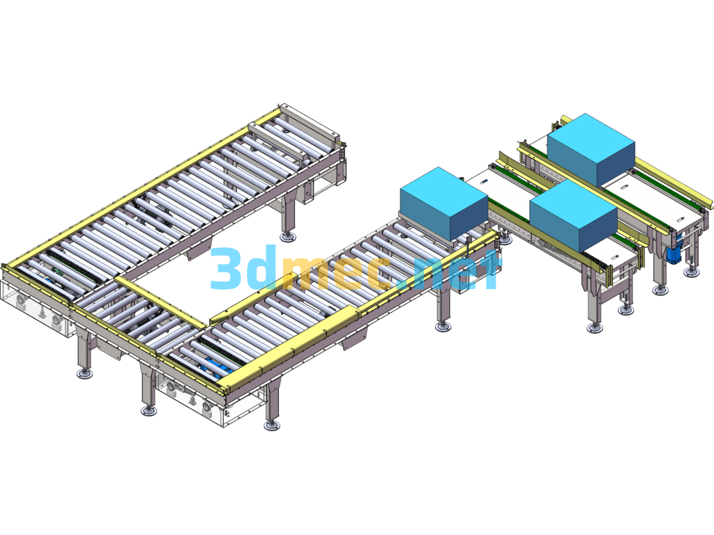 Various Roller Chain Conveyor Line Lifting Transplanter - 3D Model SolidWorks Free Download