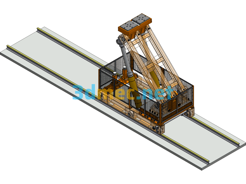 Heavy Load Mobile Rotating Lifting Platform - 3D Model SolidWorks Free Download