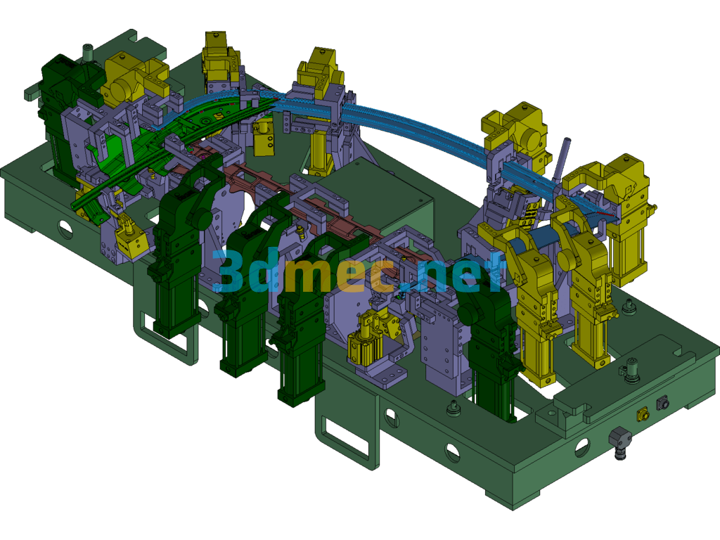 Automobile Front Door Assembly Welding Fixture - 3D Model Exported Free Download