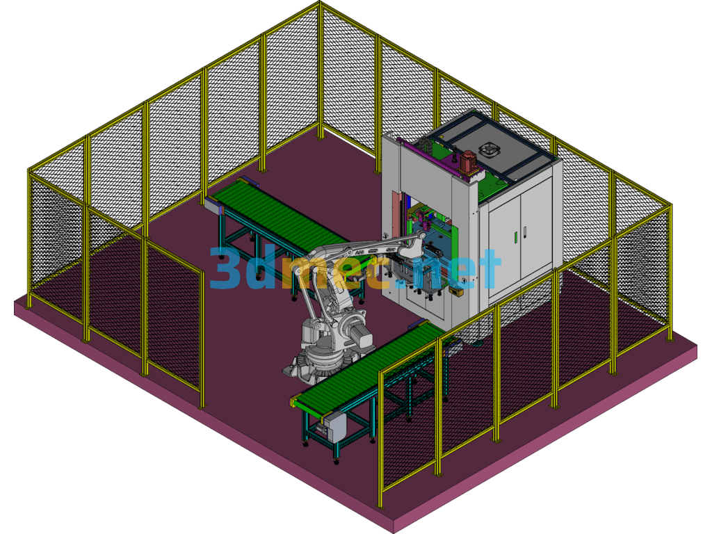 Design Of Welding Workstation For Plastic Parts Of Automobile Door Panels - 3D Model Exported Free Download