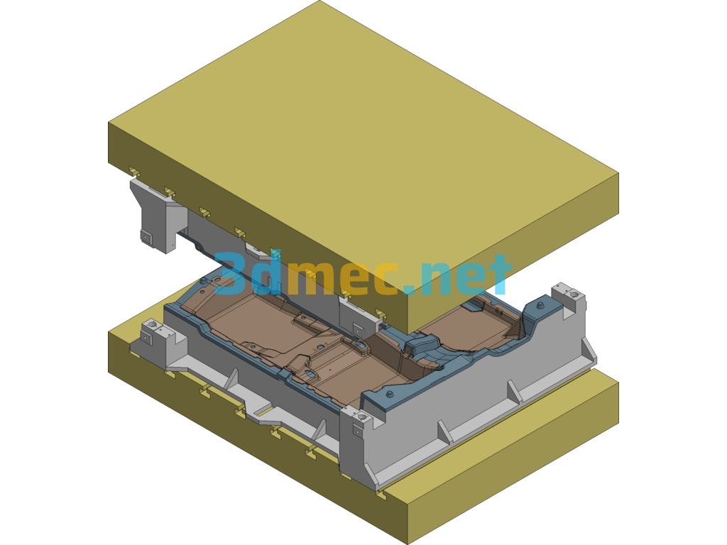 Design Of Injection Mold For Automobile Instrument Panel - 3D Model Exported Free Download