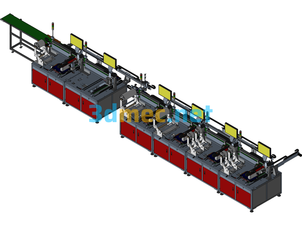 Computer Display Back Panel Assembly Automation Complete Set Of Equipment - 3D Model SolidEdge Free Download