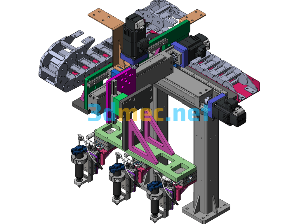 Dispensing XYZ Module 3D-Servo Dispensing Machine - 3D Model SolidWorks ProE Creo.Elements UG(NX) Free Download