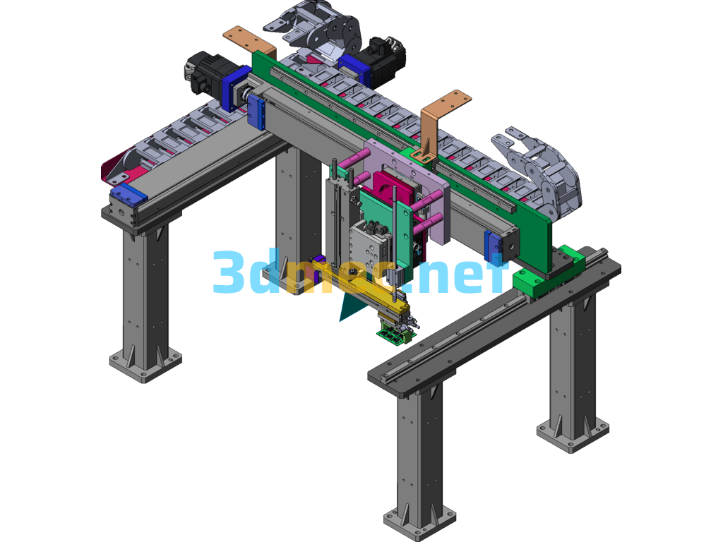 XY Detection And Transport Mechanism - 3D Model SolidWorks ProE Creo.Elements Free Download