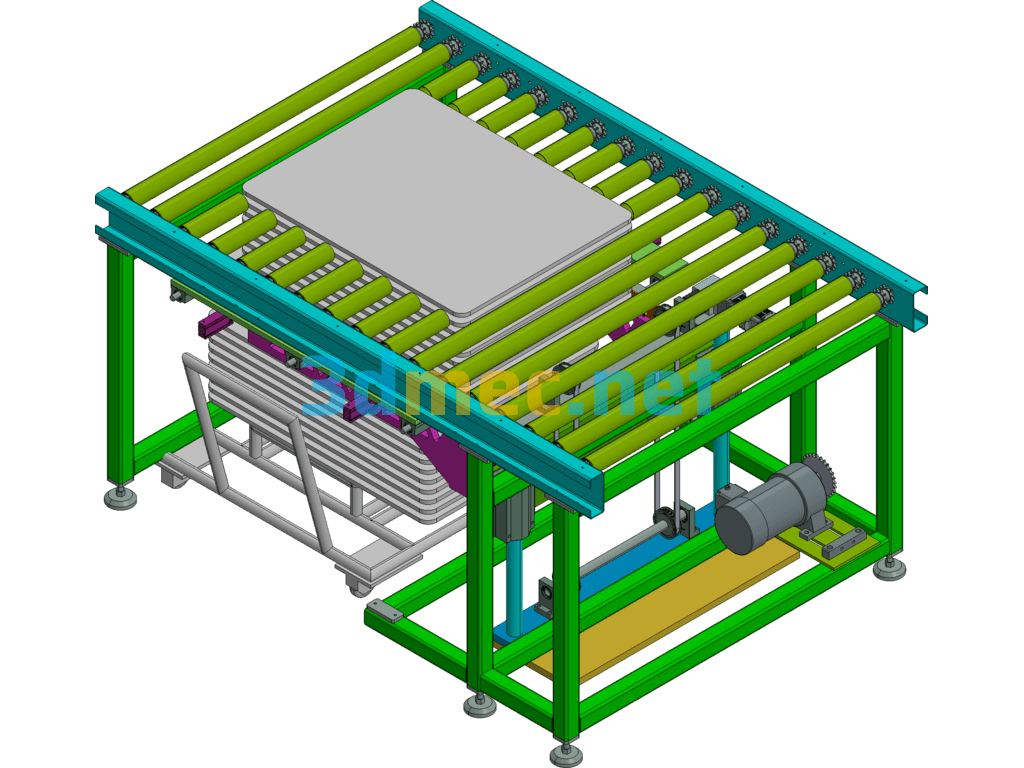 Design Of Online Real-Time Feeding And Conveying Line Equipment - 3D Model Exported Free Download