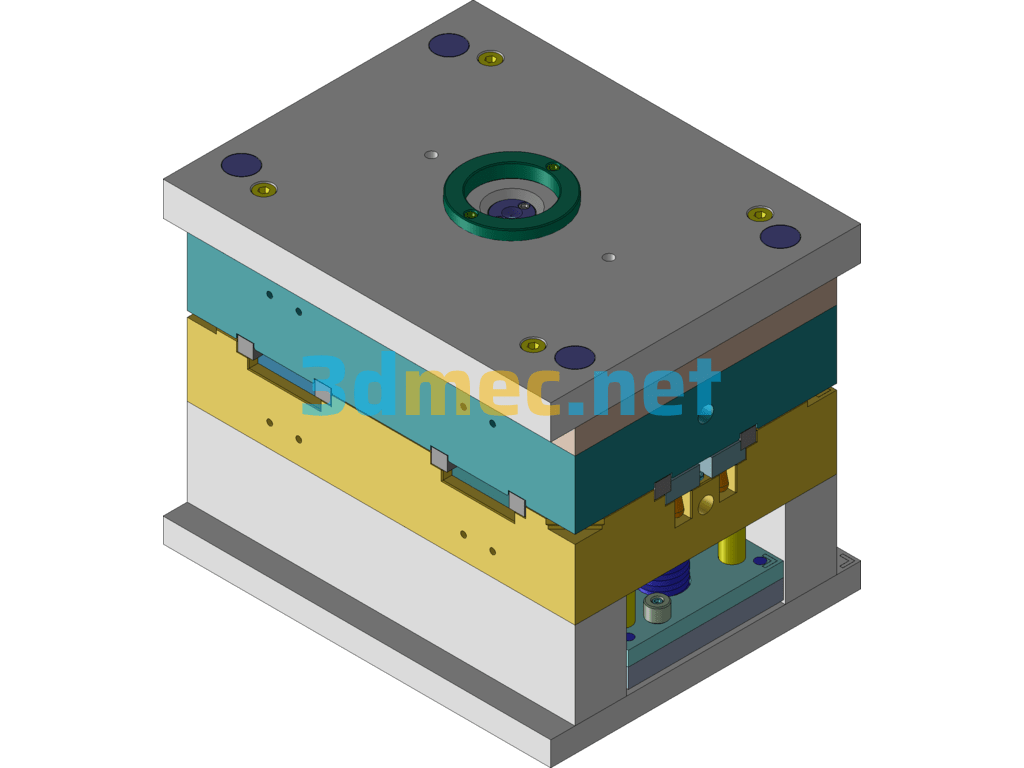 Square Electrical Box Injection Mold 3D+CAD Drawing - 3D Model UG(NX) AutoCAD-ZWCAD Free Download