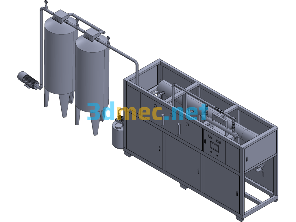 4T/H Single-Stage Reverse Osmosis Treatment Equipment - 3D Model Exported Free Download