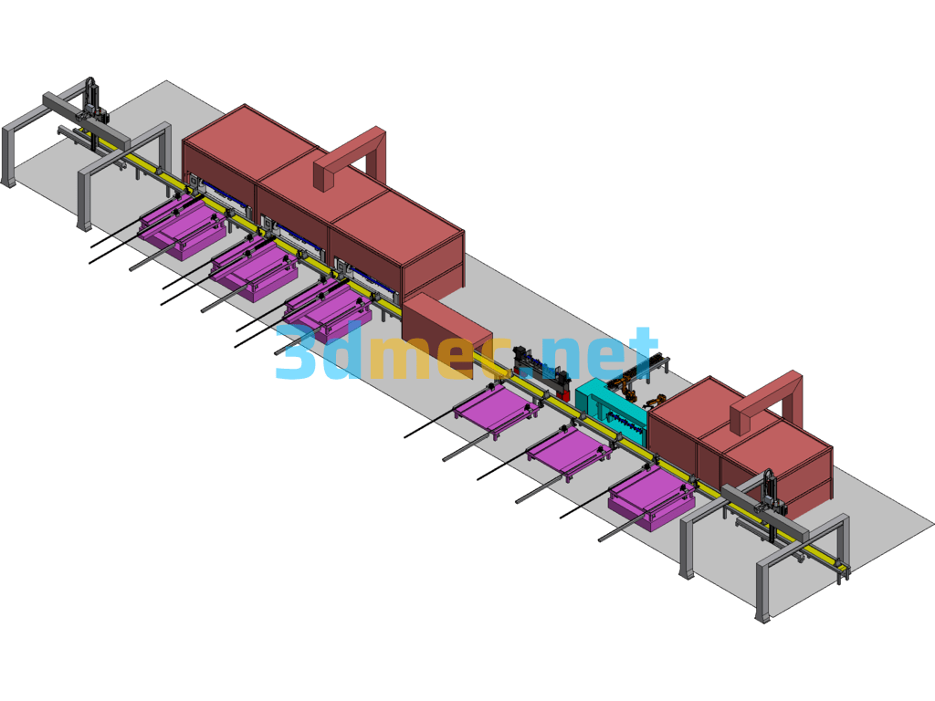 Shaft Welding Production Line - 3D Model SolidWorks Free Download