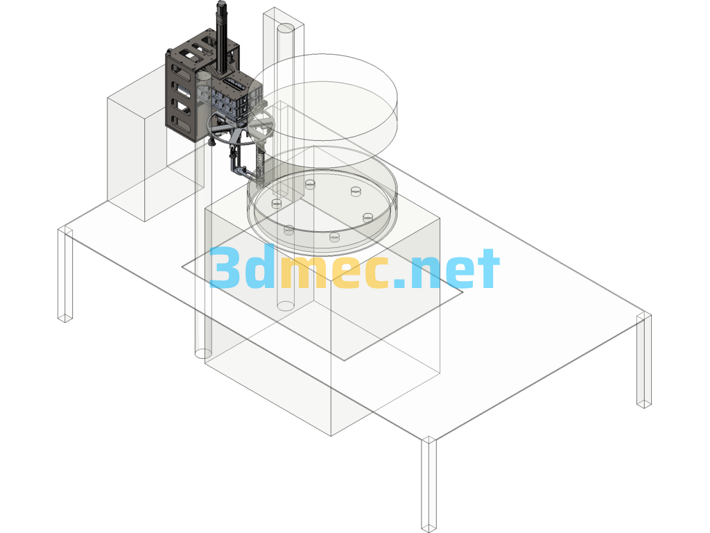 Wheel Hub Die Casting Mesh Placing Machine (Carbon Fiber Filter Is Placed At The Mold Mouth) - 3D Model SolidWorks Free Download