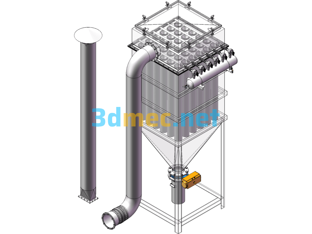 Pulse Bag Dust Collector - 3D Model SolidWorks Free Download