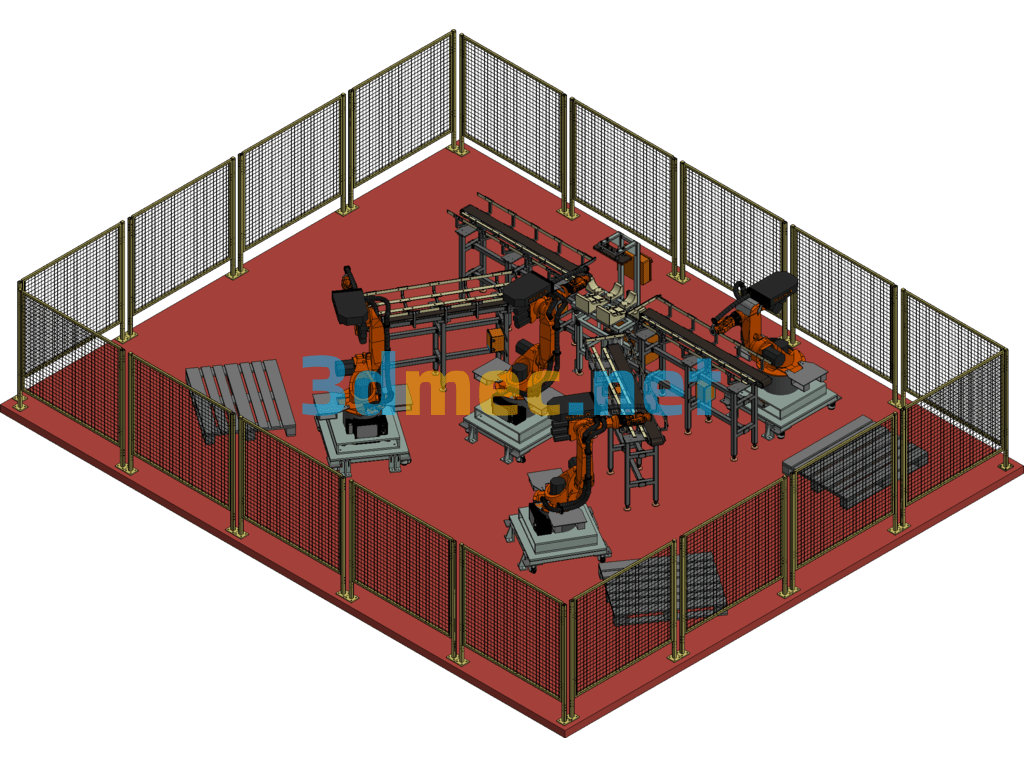 Design Of Automatic Inspection Line For Oil Tank Welds - 3D Model Exported Free Download