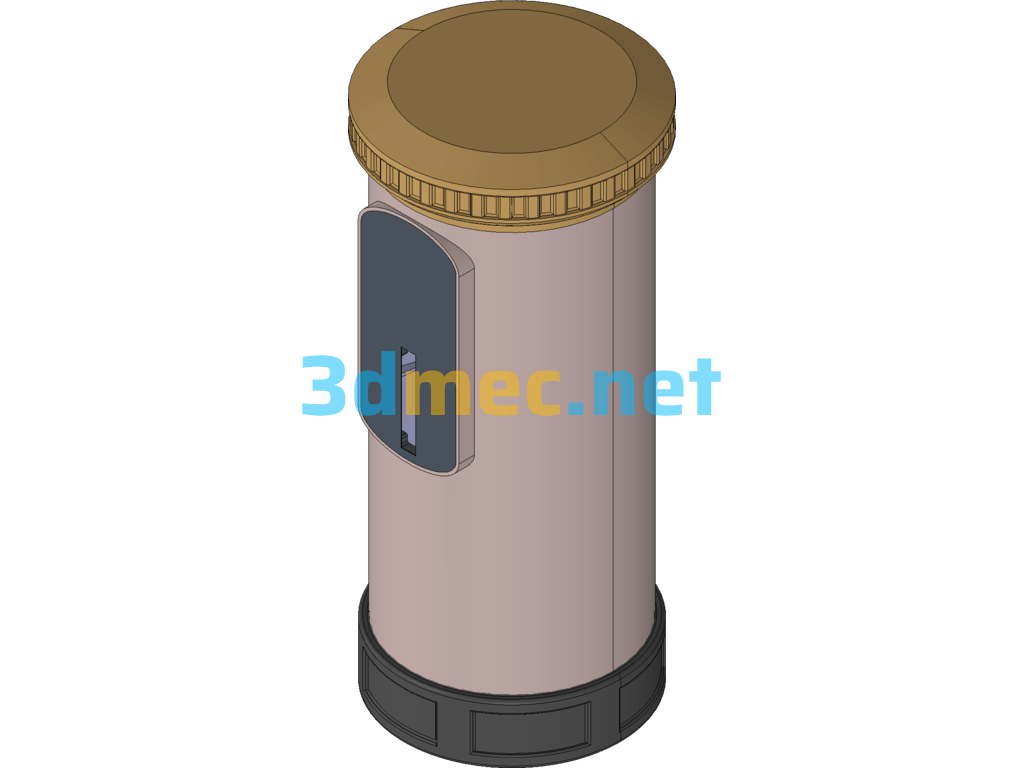 Intelligent Cylindrical Shared Bookcase Equipment - 3D Model ProE Free Download