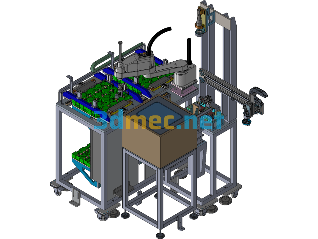 Automobile Rearview Mirror Motor Assembly Machine - 3D Model ProE Creo.Parametric Free Download