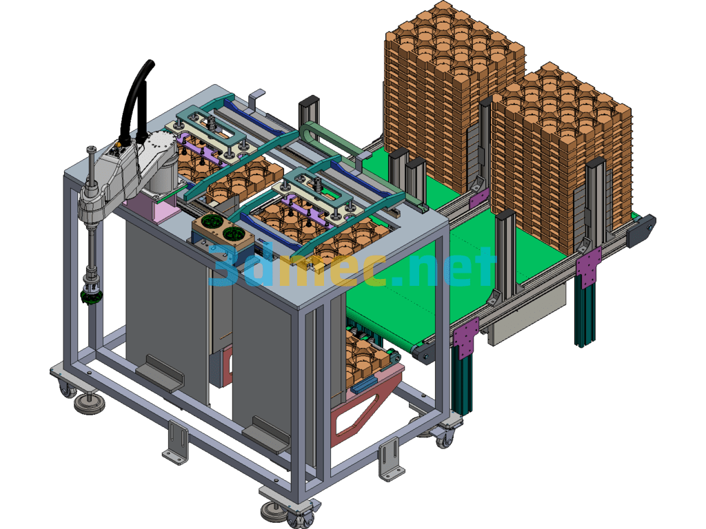 Automobile Rearview Mirror Assembly Feeding Machine - 3D Model ProE Free Download