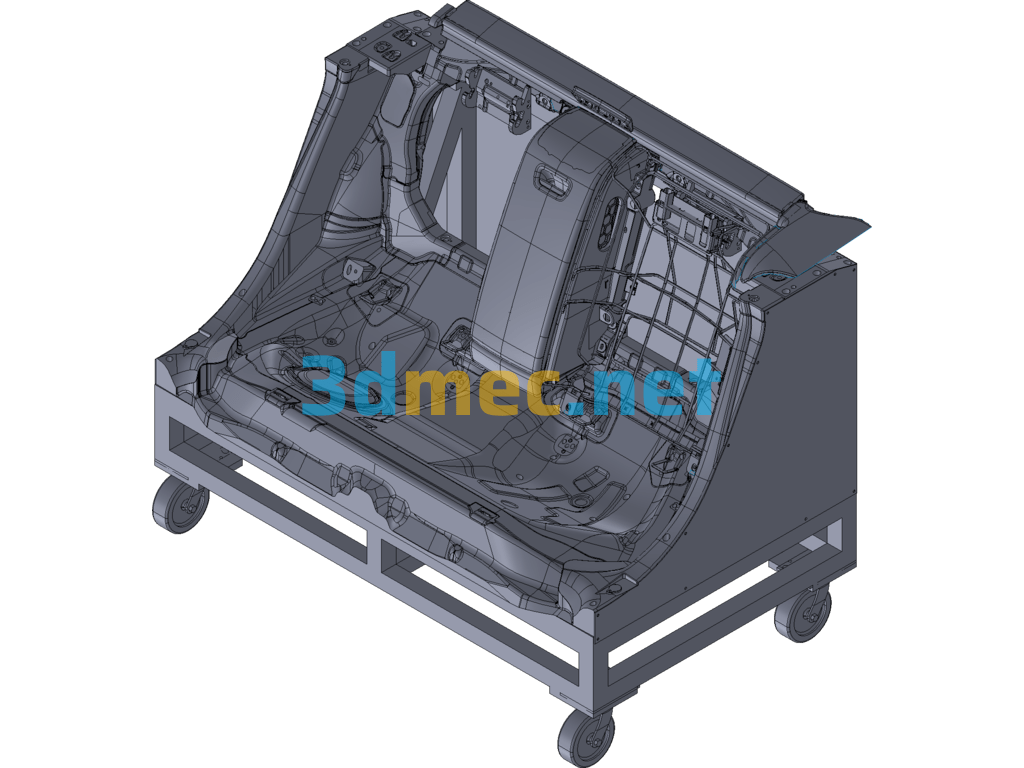 Automobile Body Aluminum Casting Inspection Fixture - 3D Model Exported Free Download