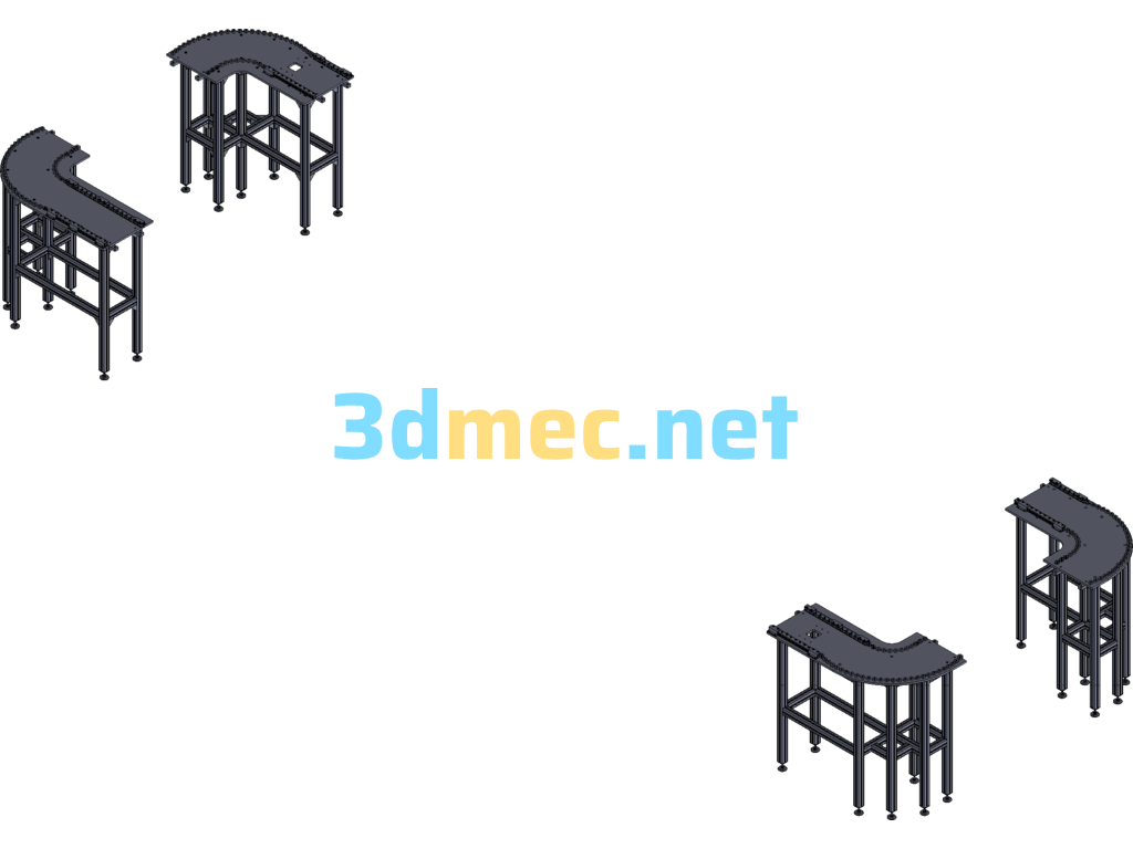 Corner Of Turning Conveyor Line - 3D Model Exported Free Download