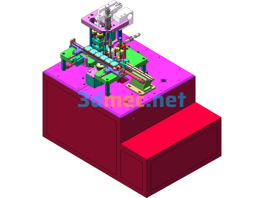 18650 Lithium Battery Single Shock Hemming Mechanism - 3D Model SolidWorks Free Download