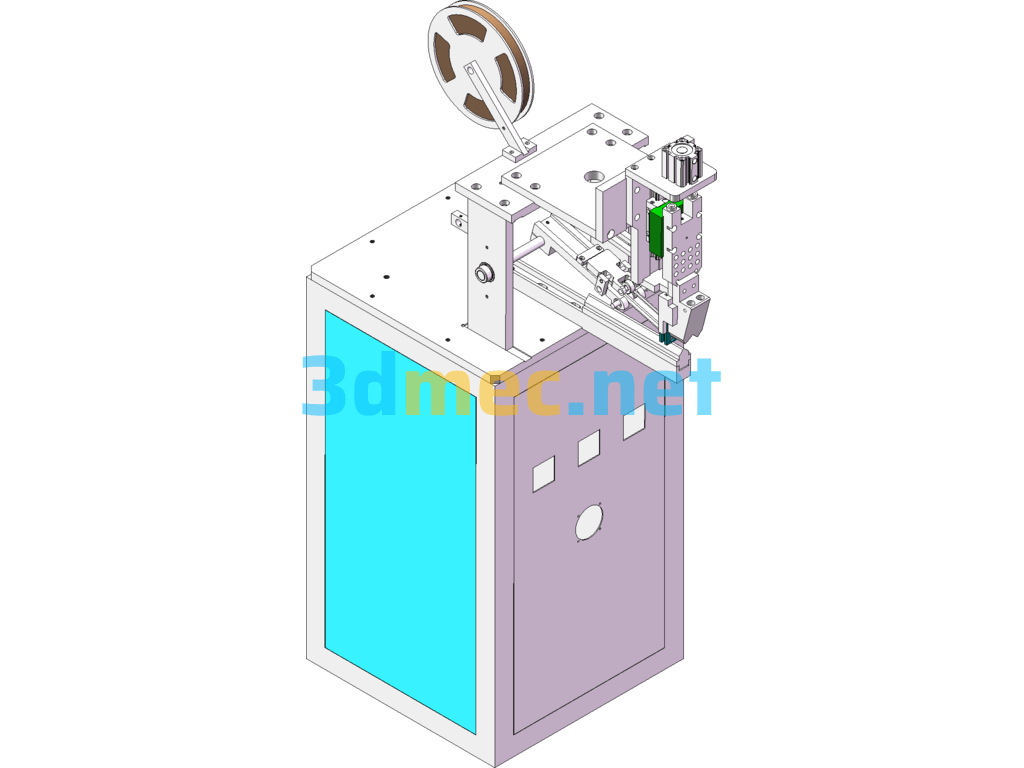 Semi-Automatic Single Head Carton Corner Gluing Machine - 3D Model SolidWorks Free Download