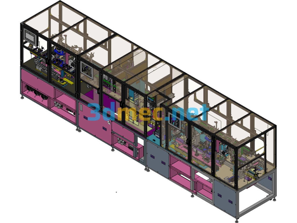 Vacuum Cleaner Motor Assembly Line Non-Standard Automated Production Line - 3D Model Exported Free Download