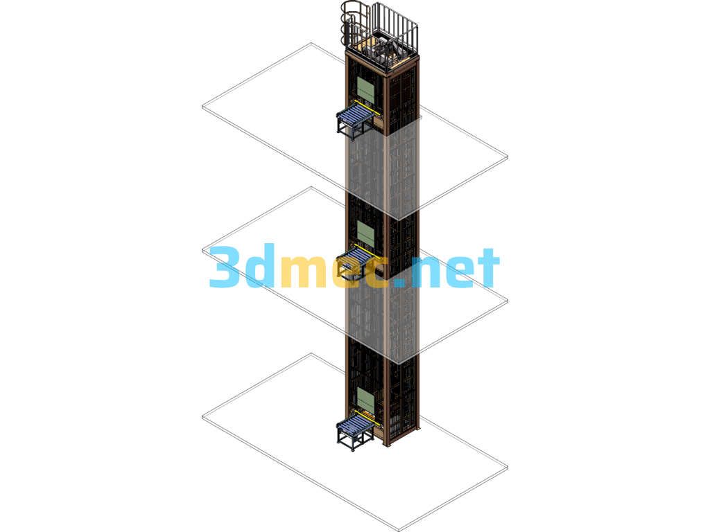 Logistics Factory Reciprocating Lift - 3D Model SolidWorks Free Download