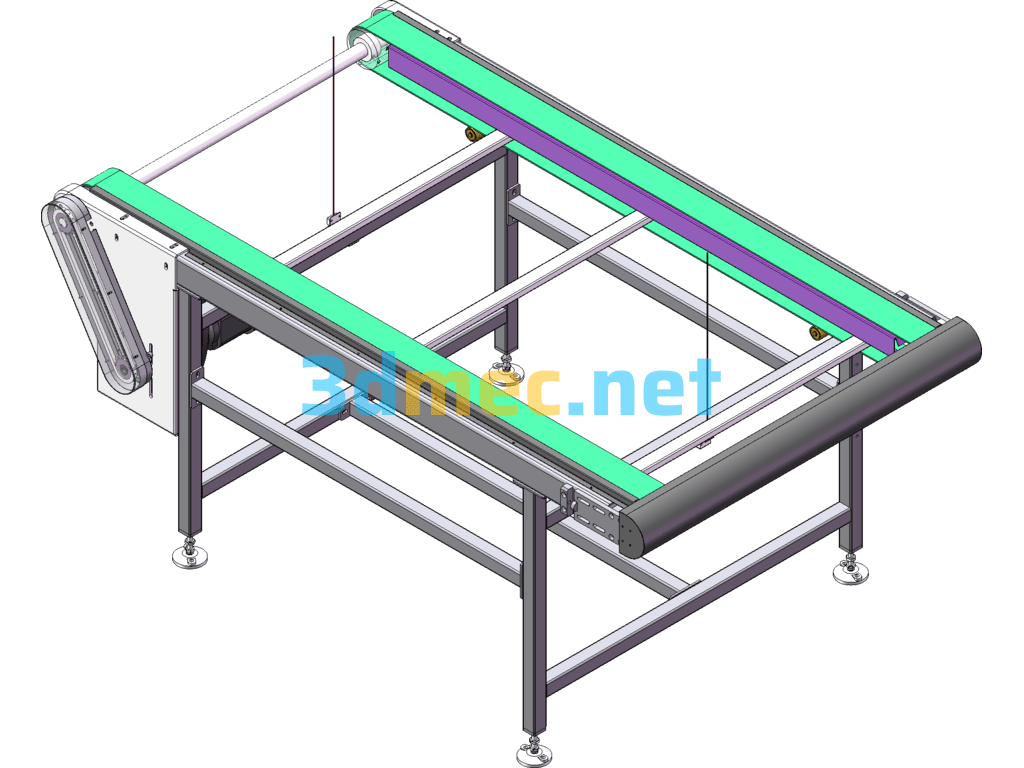 Belt Conveyor Line 3D+2DCAD+Processing Parts Standard Parts List BOM - 3D Model SolidWorks Free Download