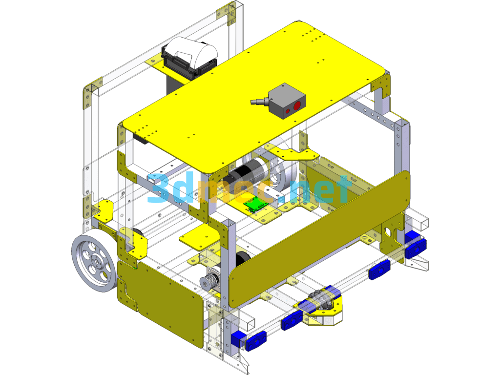 Differential Motion Robot Chassis Frame - 3D Model SolidWorks Free Download