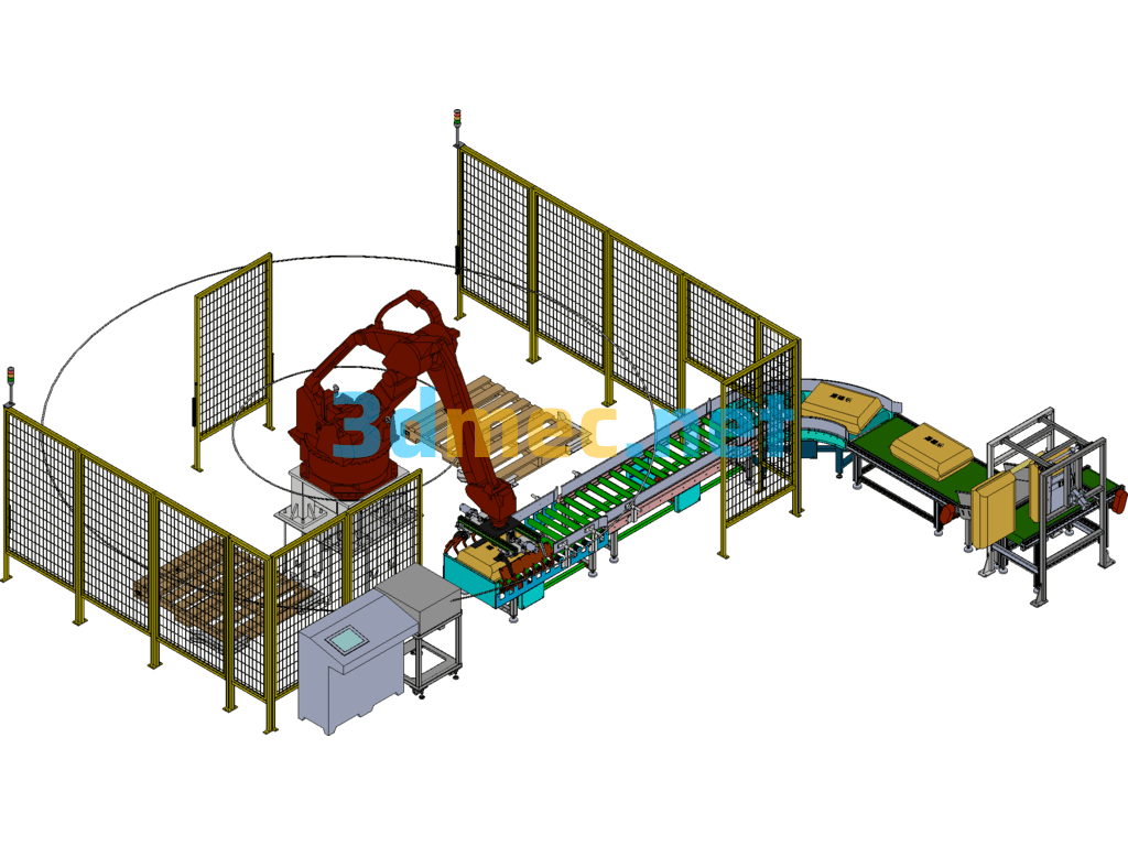 Stand-Up Bag Stacking Line - 3D Model SolidWorks Free Download