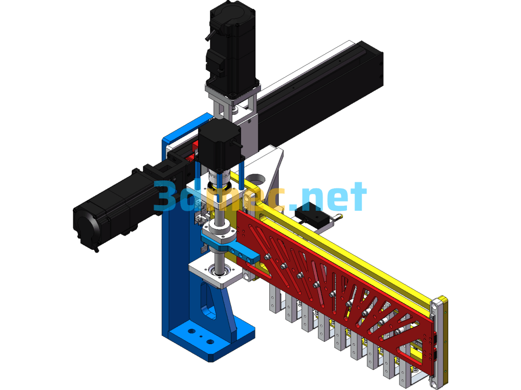 Variable Spacing Material Handling Robot XY Sheet Arrangement Mechanism - 3D Model SolidWorks Free Download