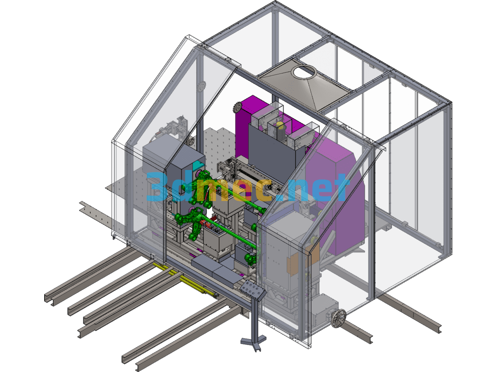 Automobile Bucket Bracket Welding Machine - 3D Model SolidWorks Free Download