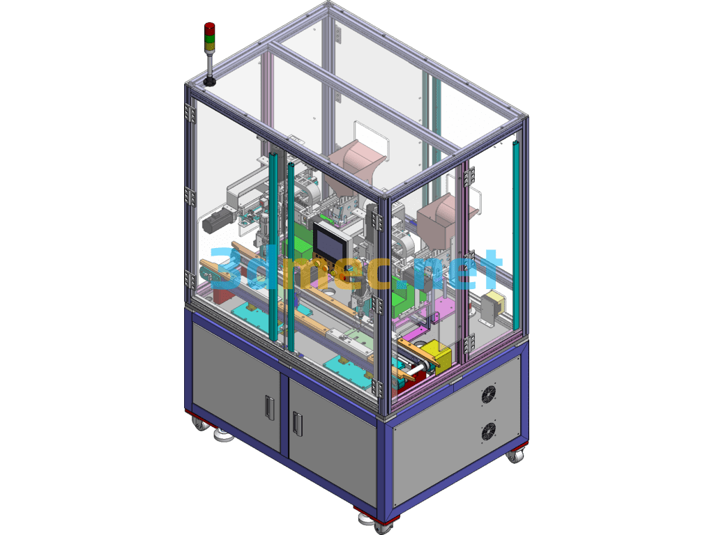 Online Double-Station PCB Board Screw Machine (Online) - 3D Model SolidWorks Free Download