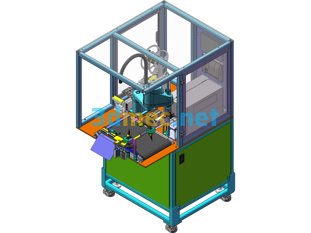 Four-Axis Robot Labeling Machine - 3D Model SolidWorks Free Download