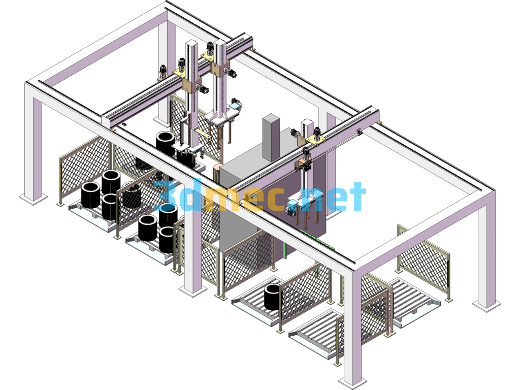 Truss Automatic Stator Loading And Unloading Equipment - 3D Model SolidWorks Free Download