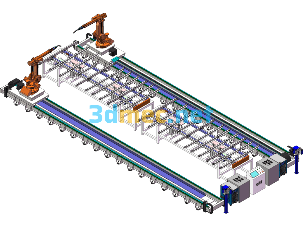 Truck Bed Bracket Welding Line - 3D Model SolidWorks Free Download