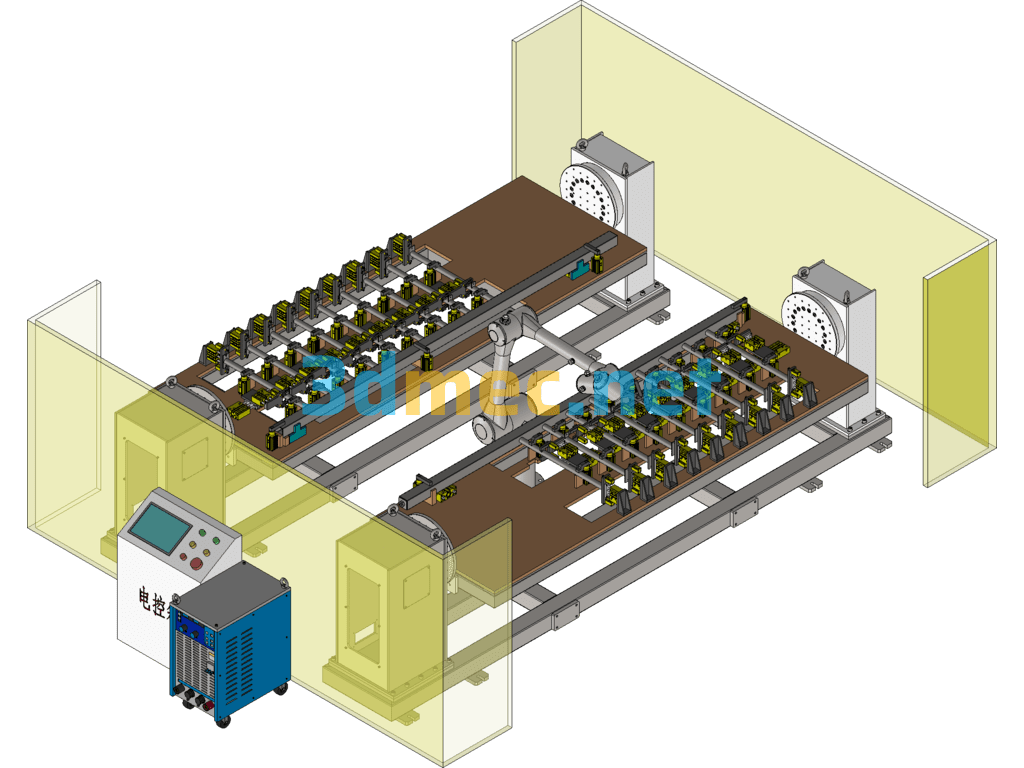 Column Robot Welding Workstation - 3D Model SolidWorks Free Download