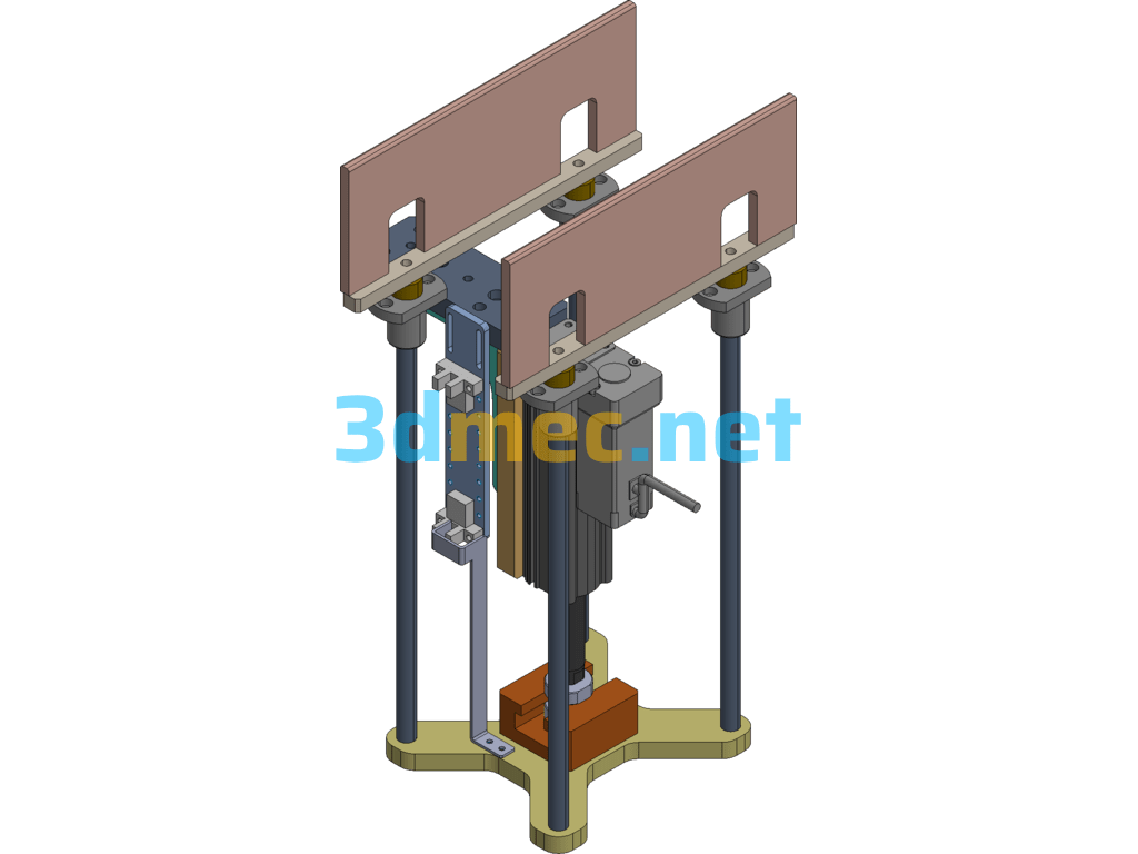 Long Stroke Lifting Mechanism - 3D Model ProE Creo.Parametric Free Download