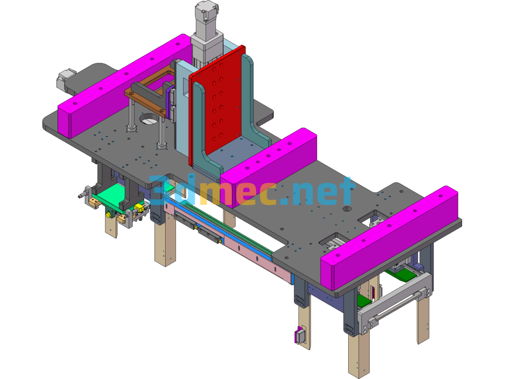 Tray Or Tray Loading And Unloading Mechanism (Mass Production) - 3D Model SolidWorks Free Download